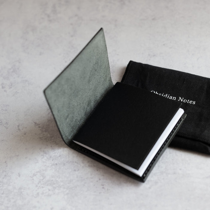 Everyday Pocket Notebook | Black Leather Notebook Cover