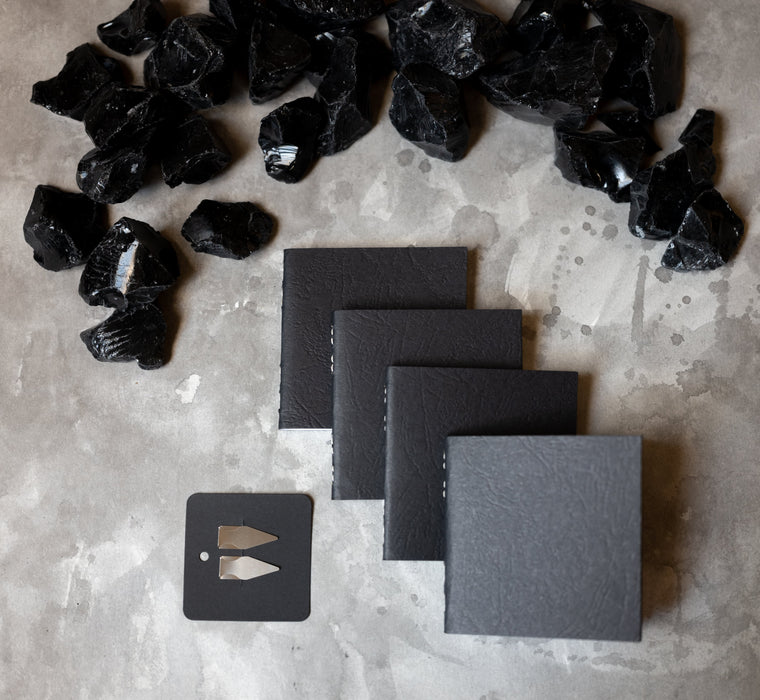 Obsidian Note | Textured Square Notebook