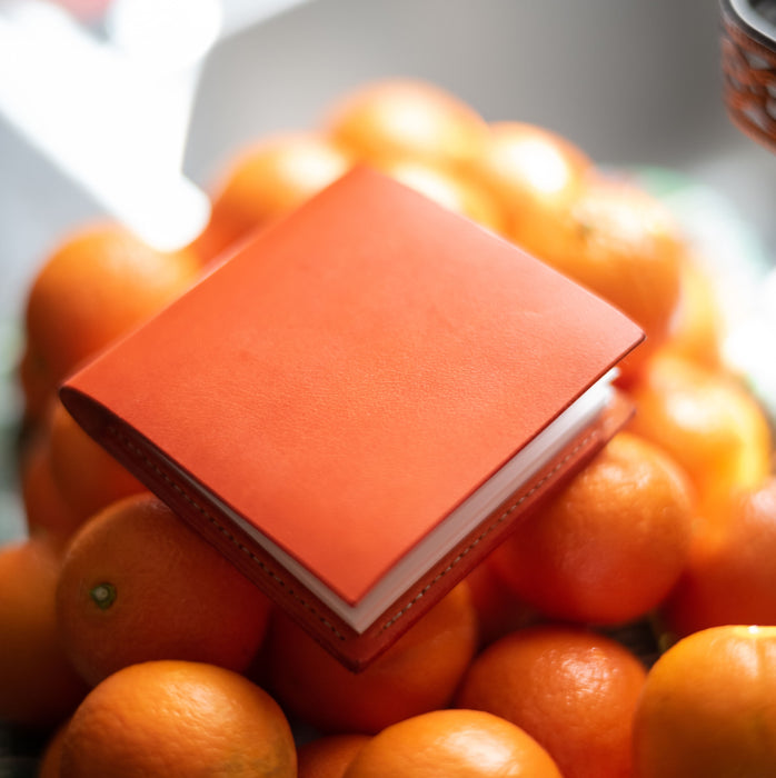 Tangerine Pocket Journal | Refillable Leather Journal