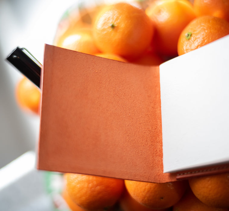 Tangerine Pocket Journal | Refillable Leather Journal