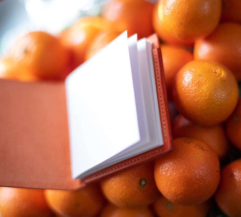 Tangerine Pocket Journal | Refillable Leather Journal