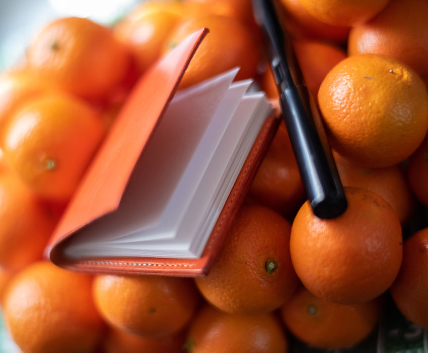 Tangerine Pocket Journal | Refillable Leather Journal