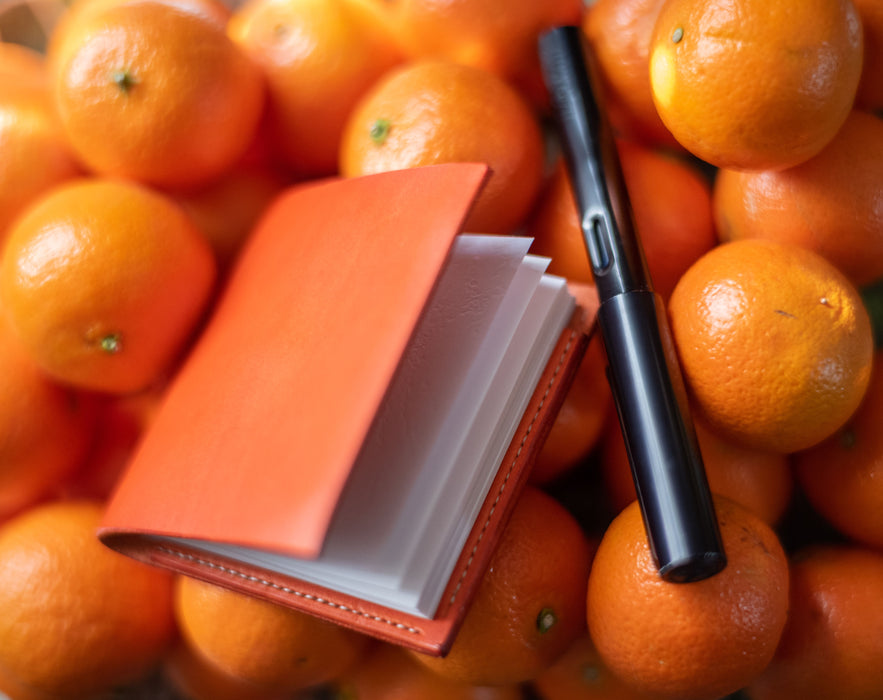 Tangerine Pocket Journal | Refillable Leather Journal