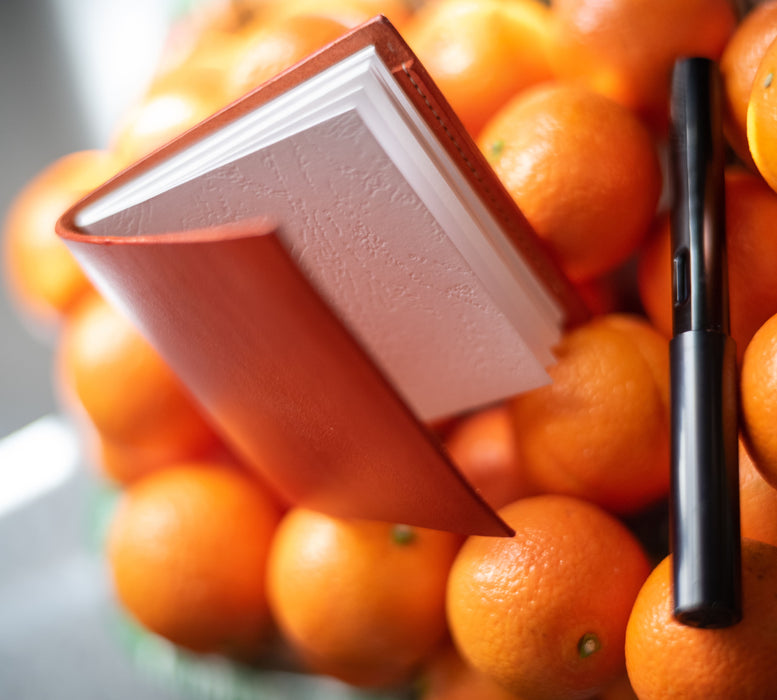 Tangerine Pocket Journal | Refillable Leather Journal