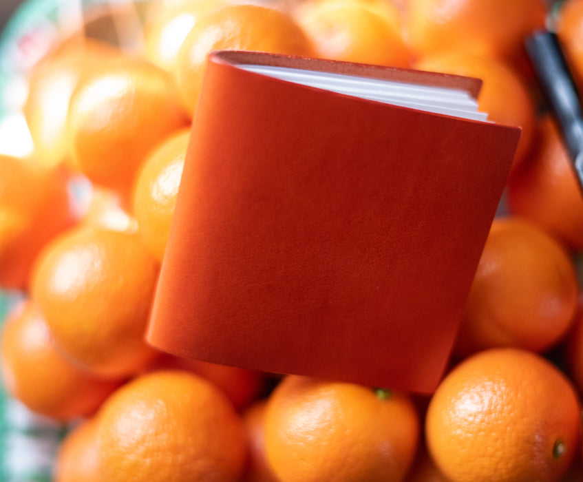 Tangerine Pocket Journal | Refillable Leather Journal