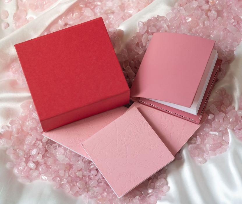 Premium leather pocket journal in pink